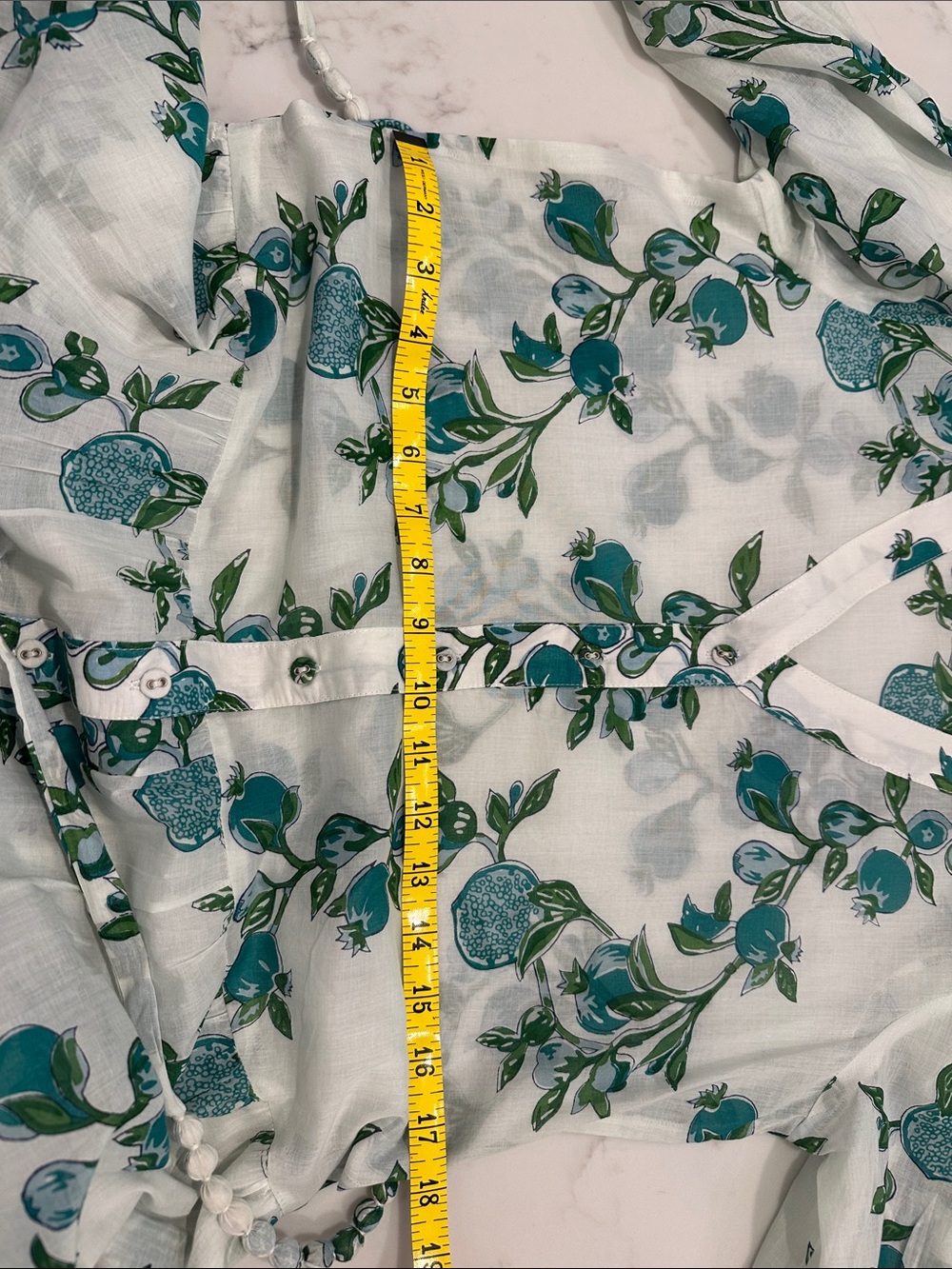 Hannah Cotton Voile Green Floral Maxi Dress - Picture 11 of 13